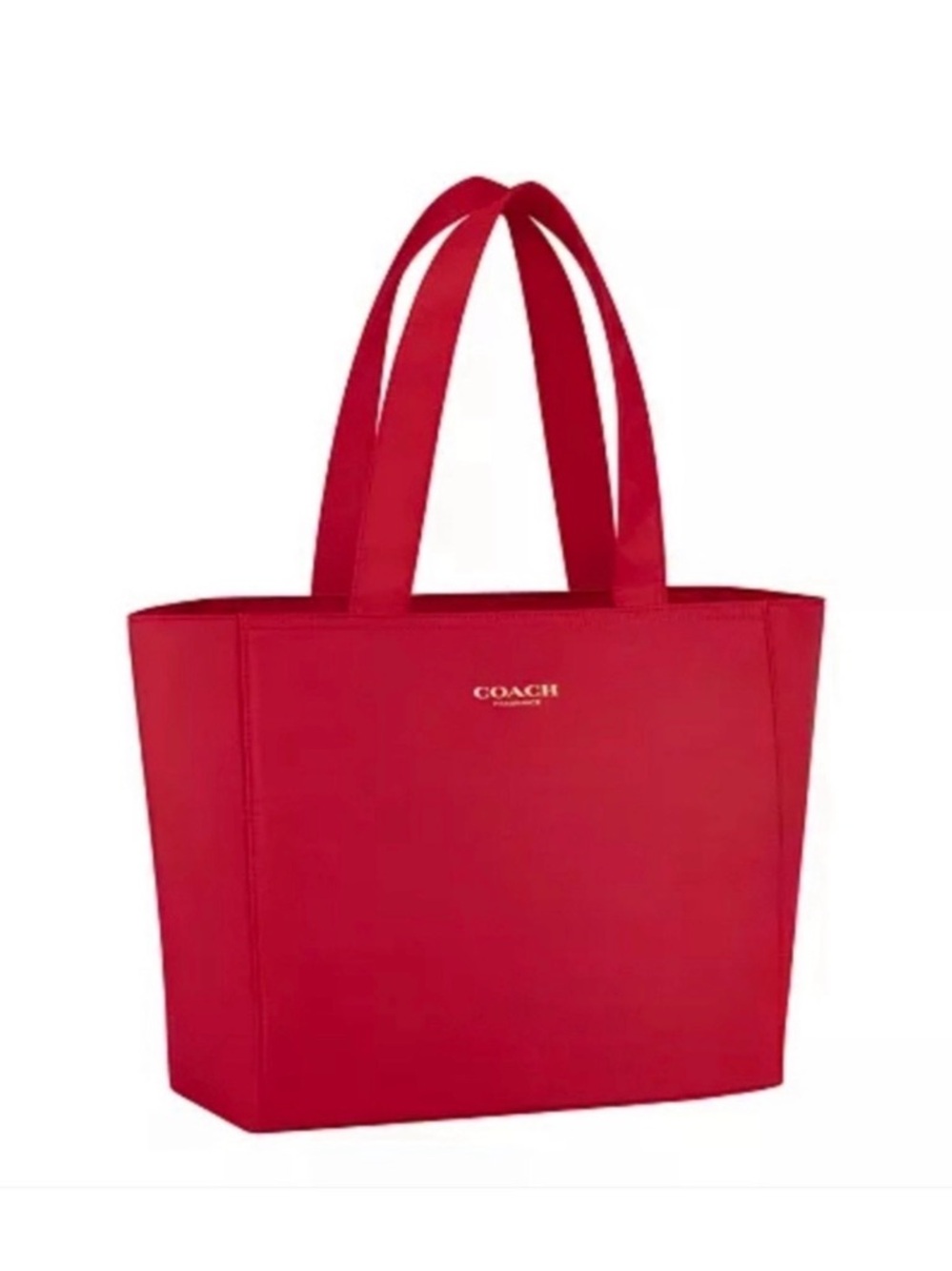 Coach Vibrant Red Tote with Dual Top Handles